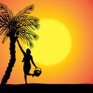 Vector silhouette of a woman N839