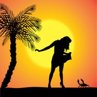 Vector silhouette of a woman N841