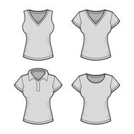 Vector Women's T-shirt Design Template Set Vector
