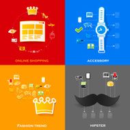Set of modern stickers Fashion N8