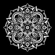 Rosette design element White and black tattoo element