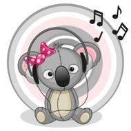 Koala with headphones N2