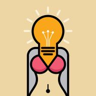 woman body illustration with creative idea N2