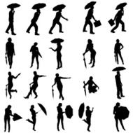 Vector Silhouette Of People N277
