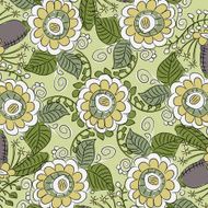 Pattern with flowers and leaves N2