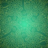 Pattern with outlines flowers and leaves