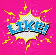 LIKE ! Comic Speech Bubble Cartoon N4