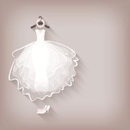 bride dress and wreath