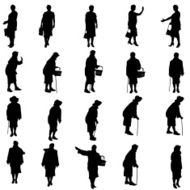 Vector silhouettes of woman N50