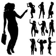 Vector silhouettes of woman N51