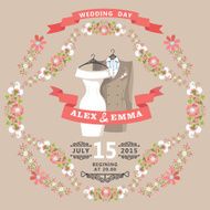 Cute wedding invitation with wear and floral frame