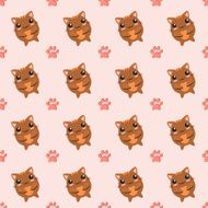 Seamless background of kittens and paws N2