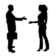 Vector silhouettes of business people N13