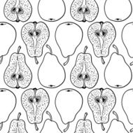 Pattern with ripe pears N10