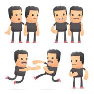 set of bad guy character in different poses N19