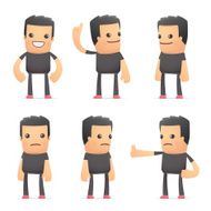 set of bad guy character in different poses N21