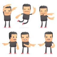 set of bad guy character in different poses N22