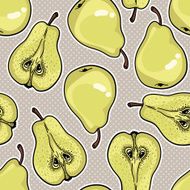 Pattern with ripe pears N11
