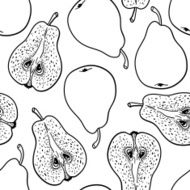 Pattern with ripe pears N12