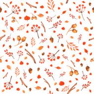 Colorful autumn seamless pattern made of hand drawn leaves