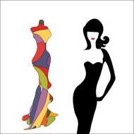 silhouette girl model sheath dress at party N5