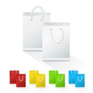 Set of Blank Shopping Paper Bags