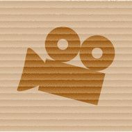 Video-camera Flat modern web button and space for your text N6