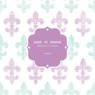Abstract textile fleur de lis stripes frame seamless pattern background