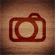 Camera Flat modern web button and space for your text N6