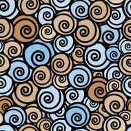 Stylish curls seamless pattern