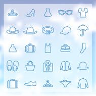 25 clothes icons set
