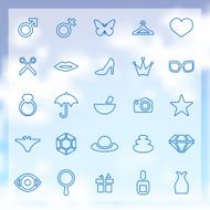 25 beauty glamour icons set