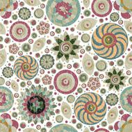Circle abstract beautiful flower seamless pattern Vector N28