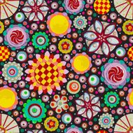 Circle abstract beautiful flower seamless pattern Vector N29