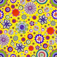 Circle abstract beautiful flower seamless pattern Vector N30