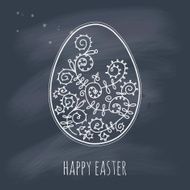 Easter egg on a blackboard N2