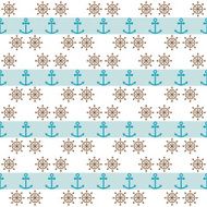 Seamless sea pattern with anchors hand wheels N6