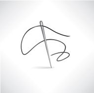 Needle and thread icon Sewing sign