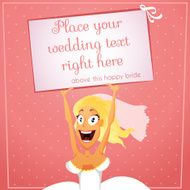 Bride with text