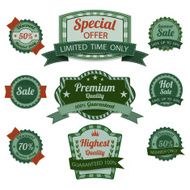 Vintage premium quality labels set N17