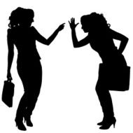 Vector silhouettes of businesswoman N13