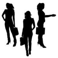 Vector silhouettes of businesswoman N14