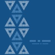 Abstract textile blue triangles ikat vertical seamless pattern background