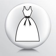 Round Wedding Icon With Bridal Gown