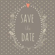 Lovely save the date card with a beautiful wreath