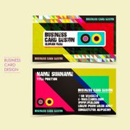 pixel background vector business card set