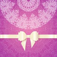 Pink vector romantic vintage wedding invitation
