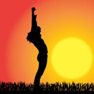 Vector silhouette of a woman N847