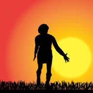 Vector silhouette of a woman N848