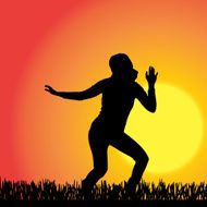 Vector silhouette of a woman N849